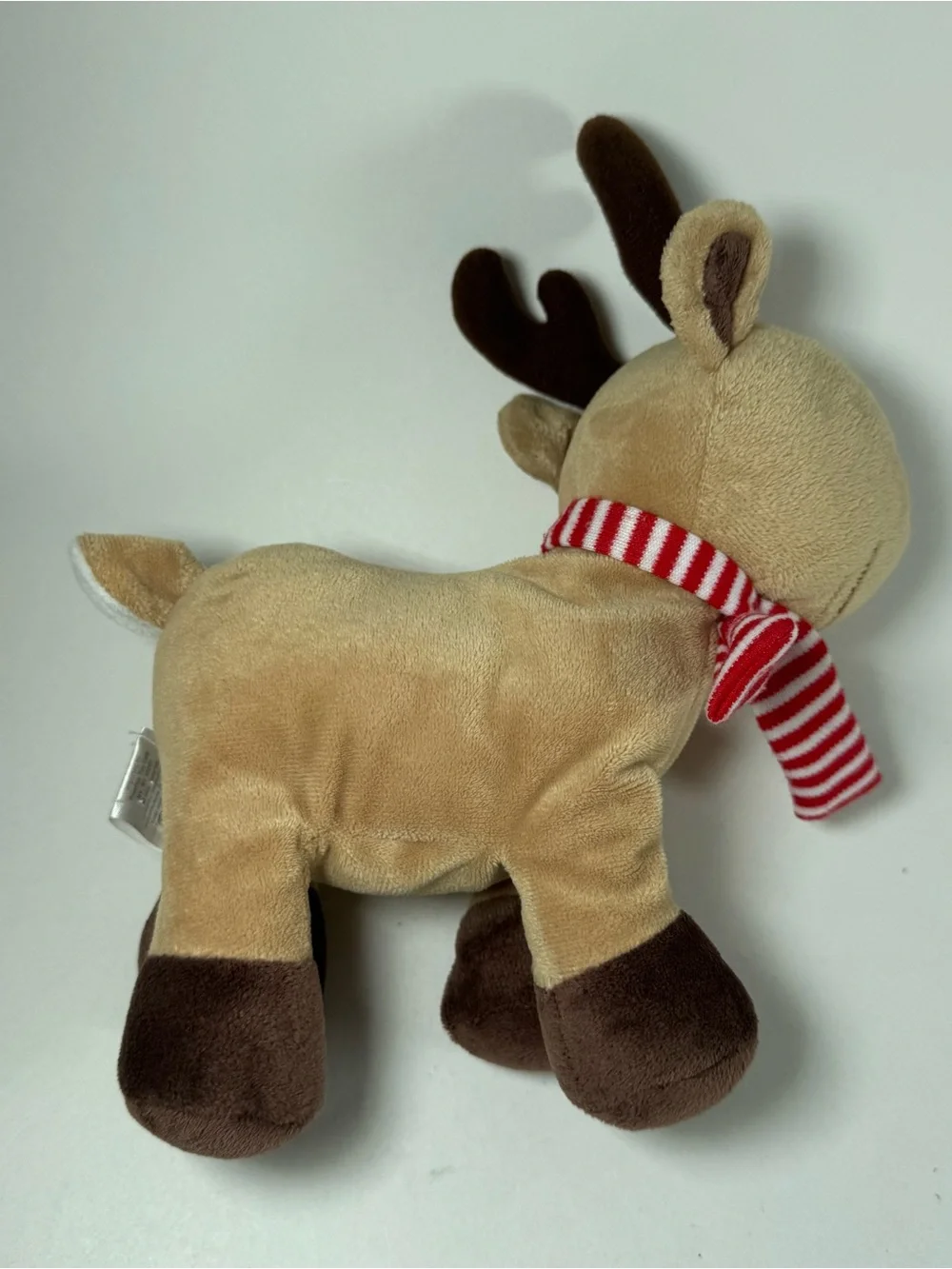 Carters Just One Year Plush Reindeer Beanie Striped Scarf 7.5